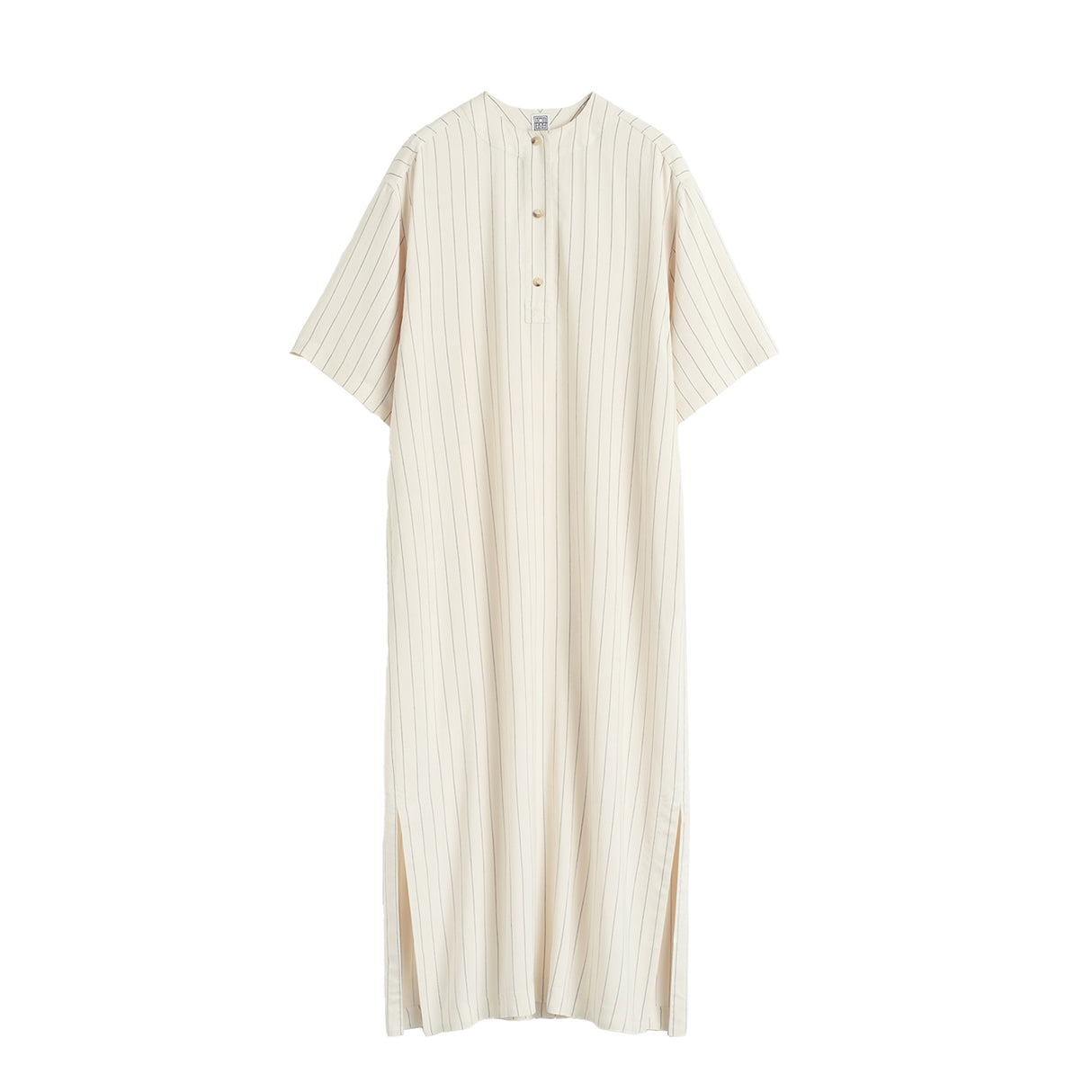TOTEME LOOSE PINSTRIPED TUNIC DRESS, Ecru/Black