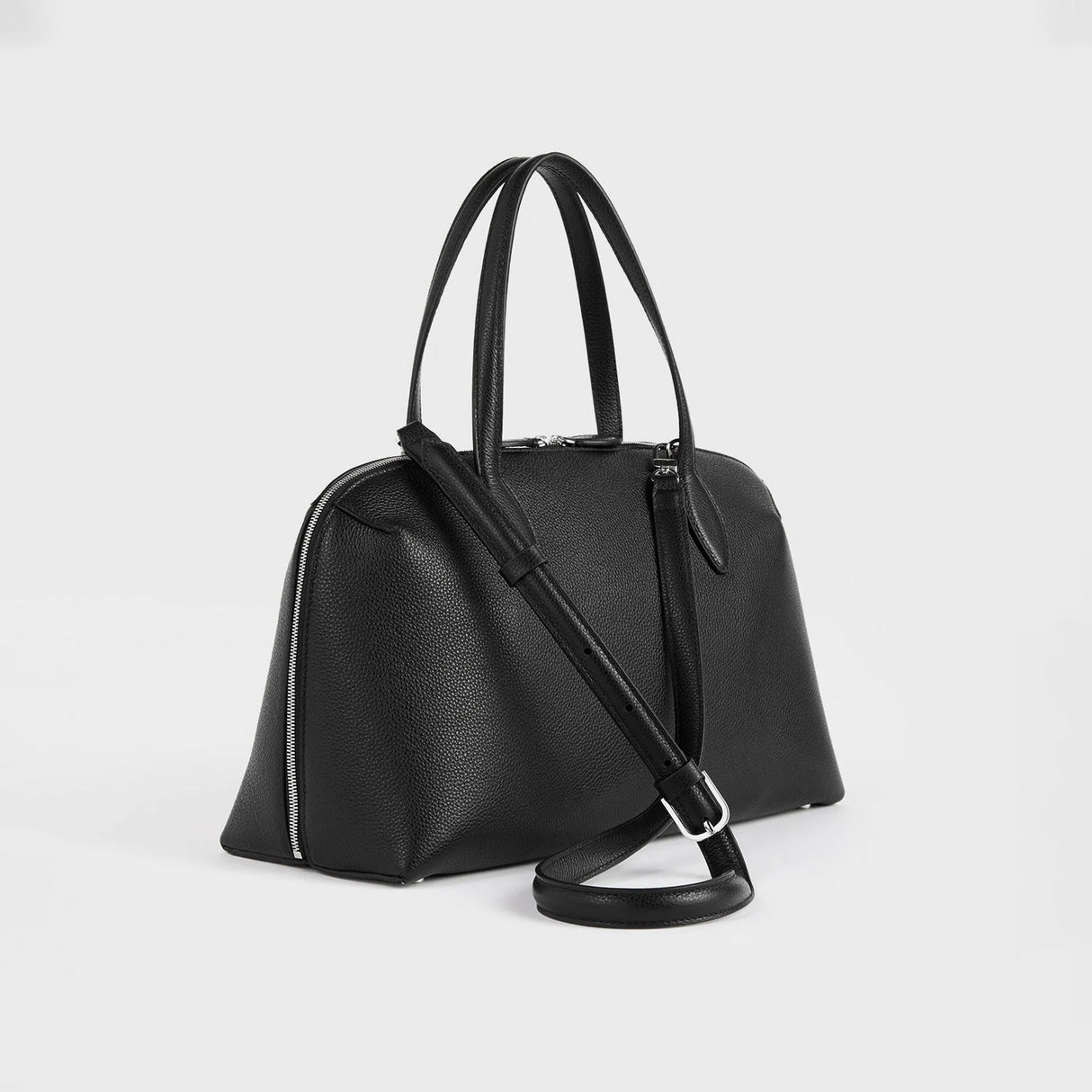TOTEME MEDIUM GRAINED-LEATHER DAY TOTE, Black