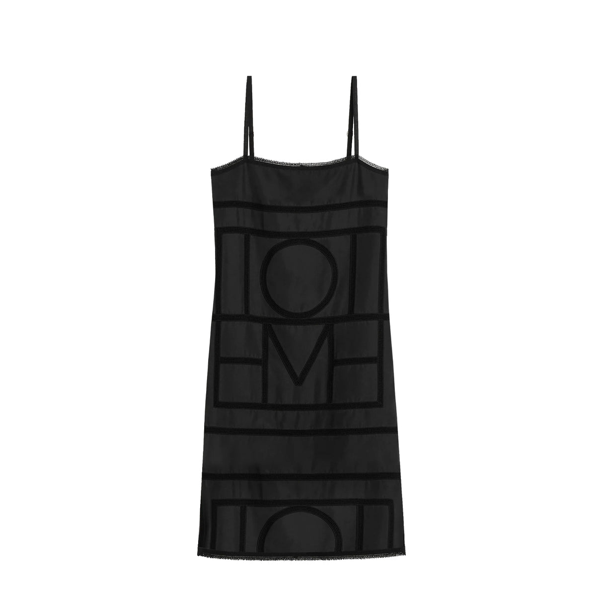 TOTEME MONOGRAM SILK DRESS, Washed Black
