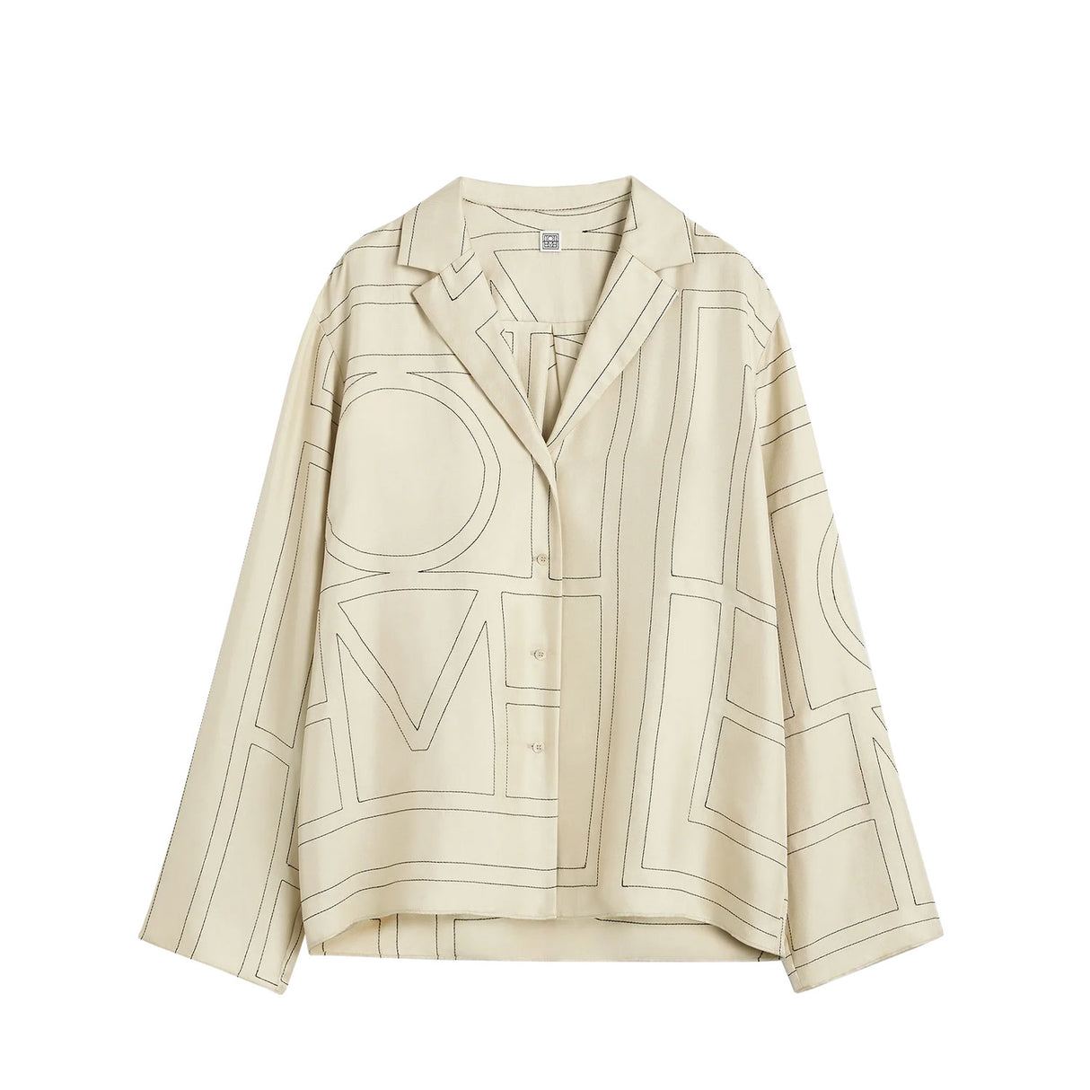 TOTEME MONOGRAM SILK PJ TOP, Ivory
