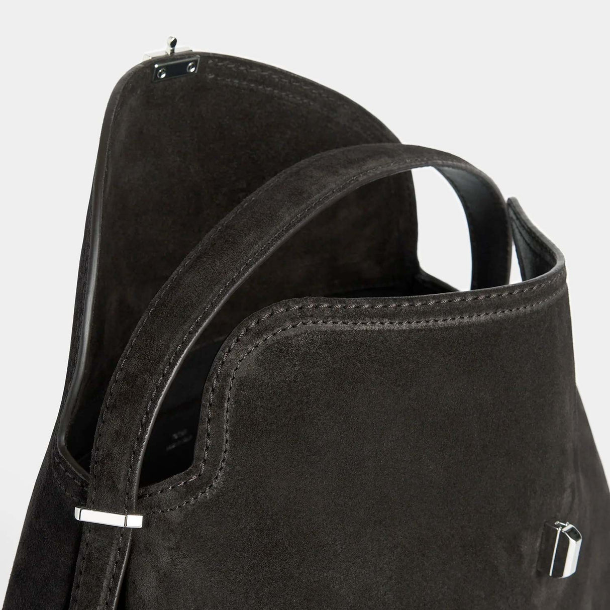 TOTEME T-LOCK SUEDE TOP HANDLE, Espresso