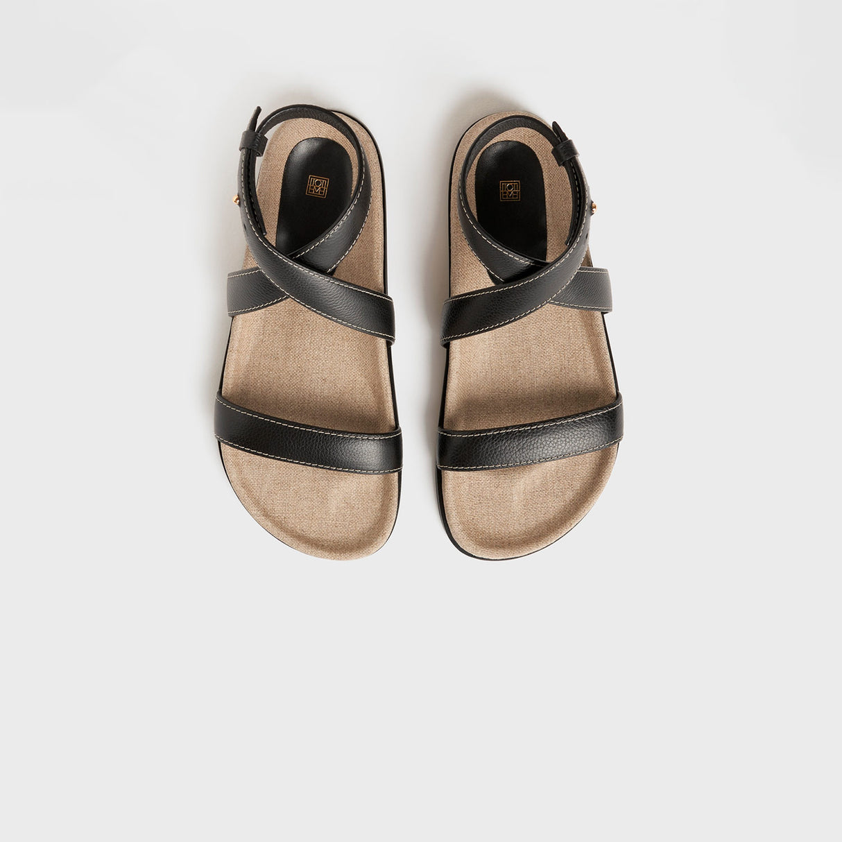 TOTEME THE LEATHER CHUNKY SANDAL, Black