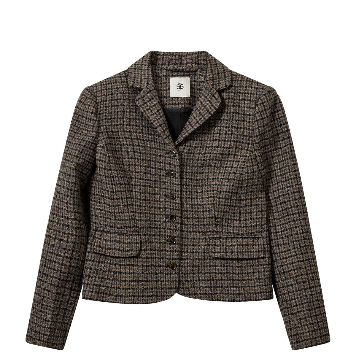 The Garment BALMORAL MINI BLAZER, Brown/Black Check