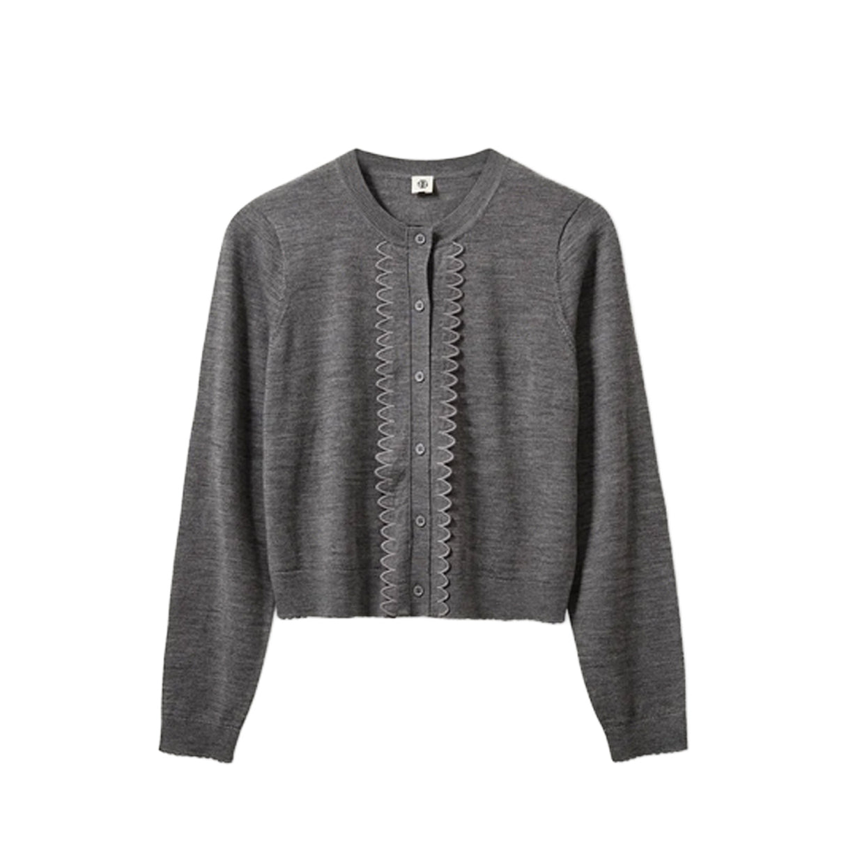 The Garment BERGEN SCALLOP MINI CARDIGAN, Grey Melange