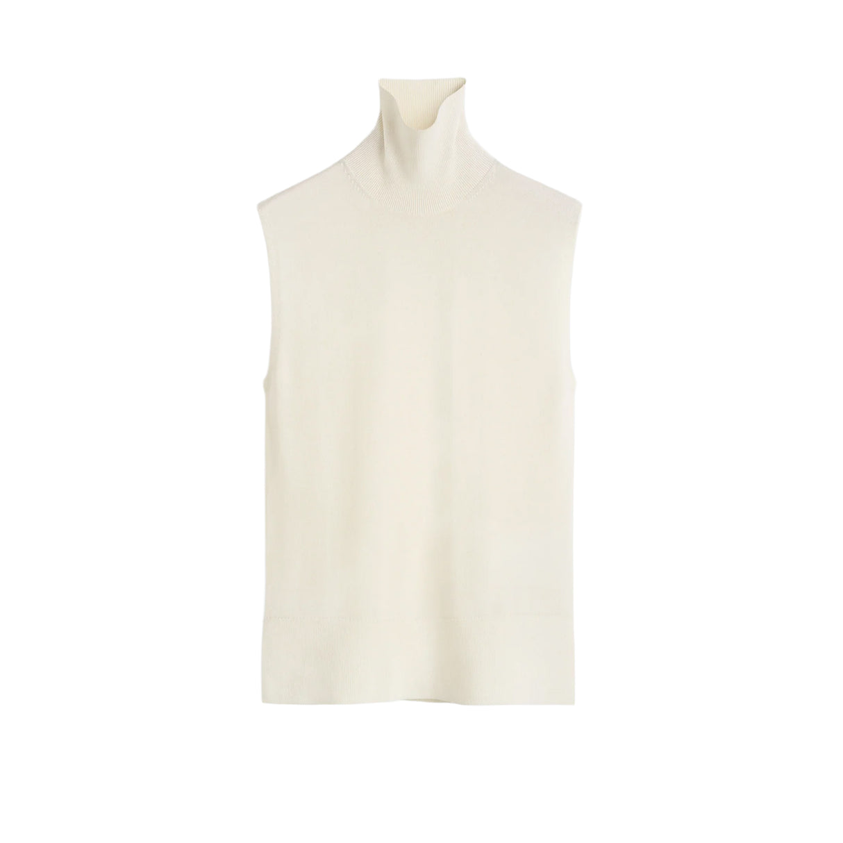 Whit turtleneck sweater on a white background