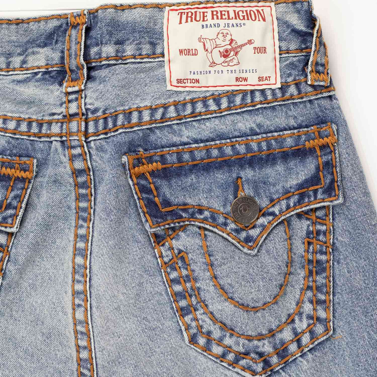 True Religion VINNY ULTRA BAGGY T FLAP ALLEY LOOP, Light Wash