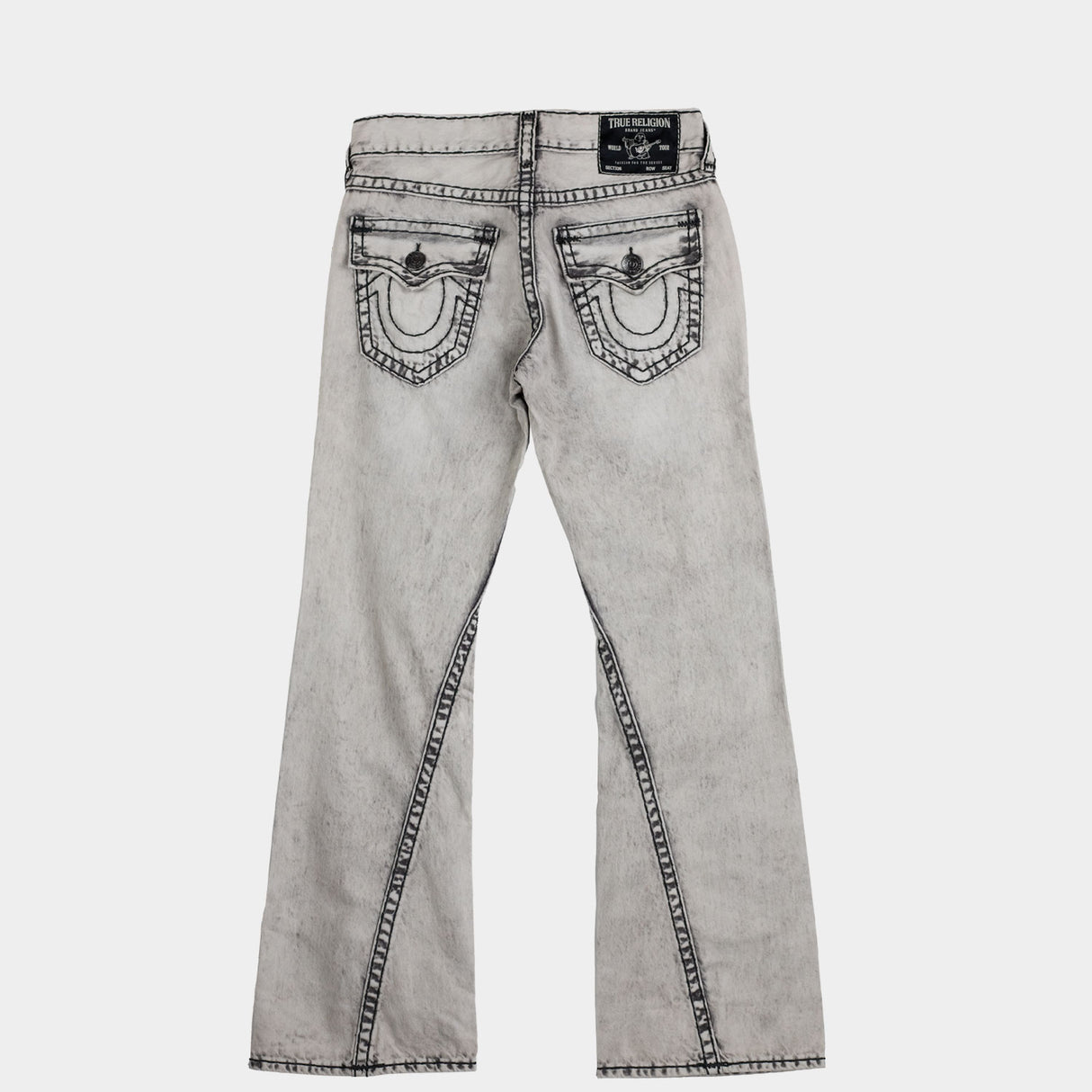 True Religion JOEY SUPER T FLAP FLARE JEAN, Rebel Trail Grey Wash