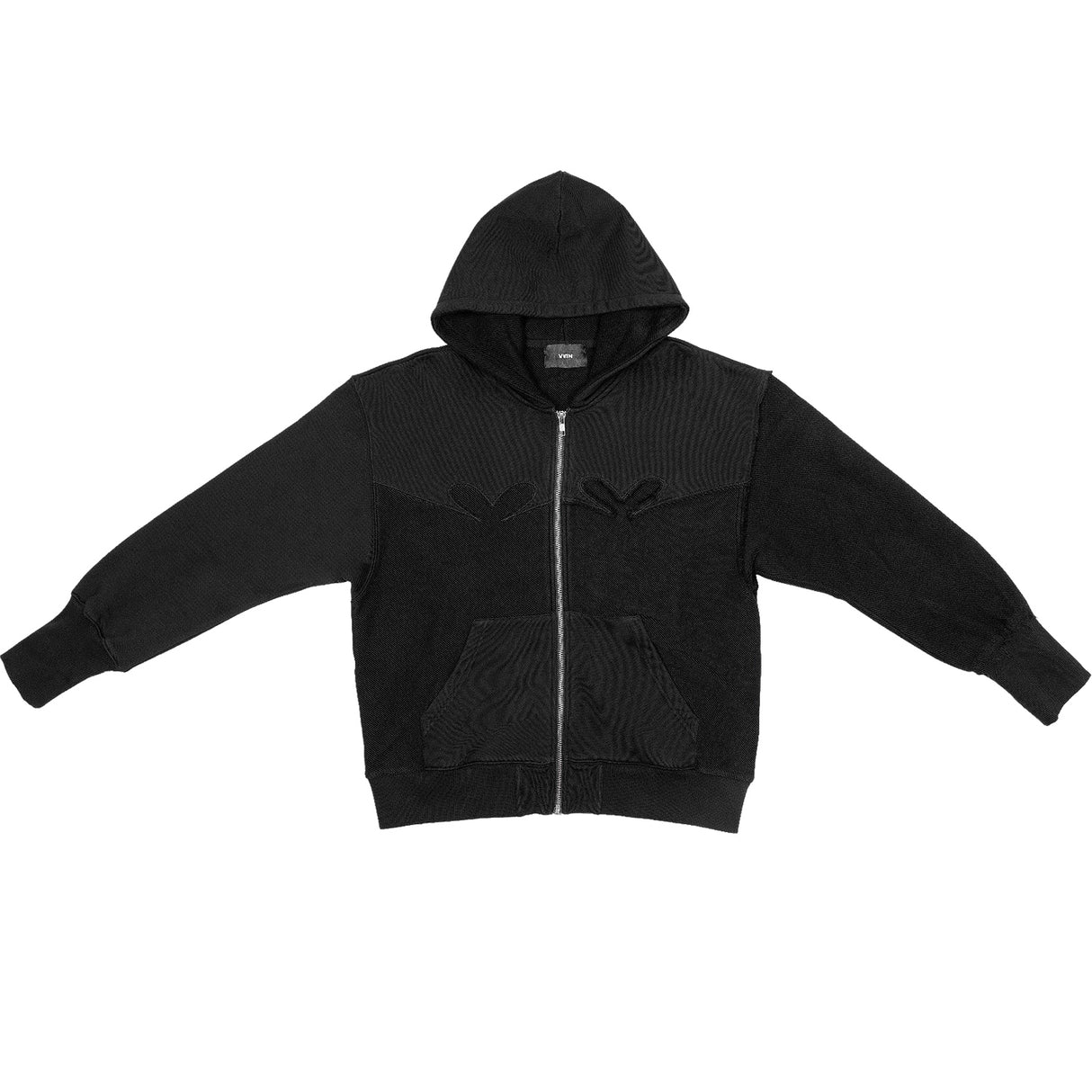 Vain DISTRESSED HOODIE, Black