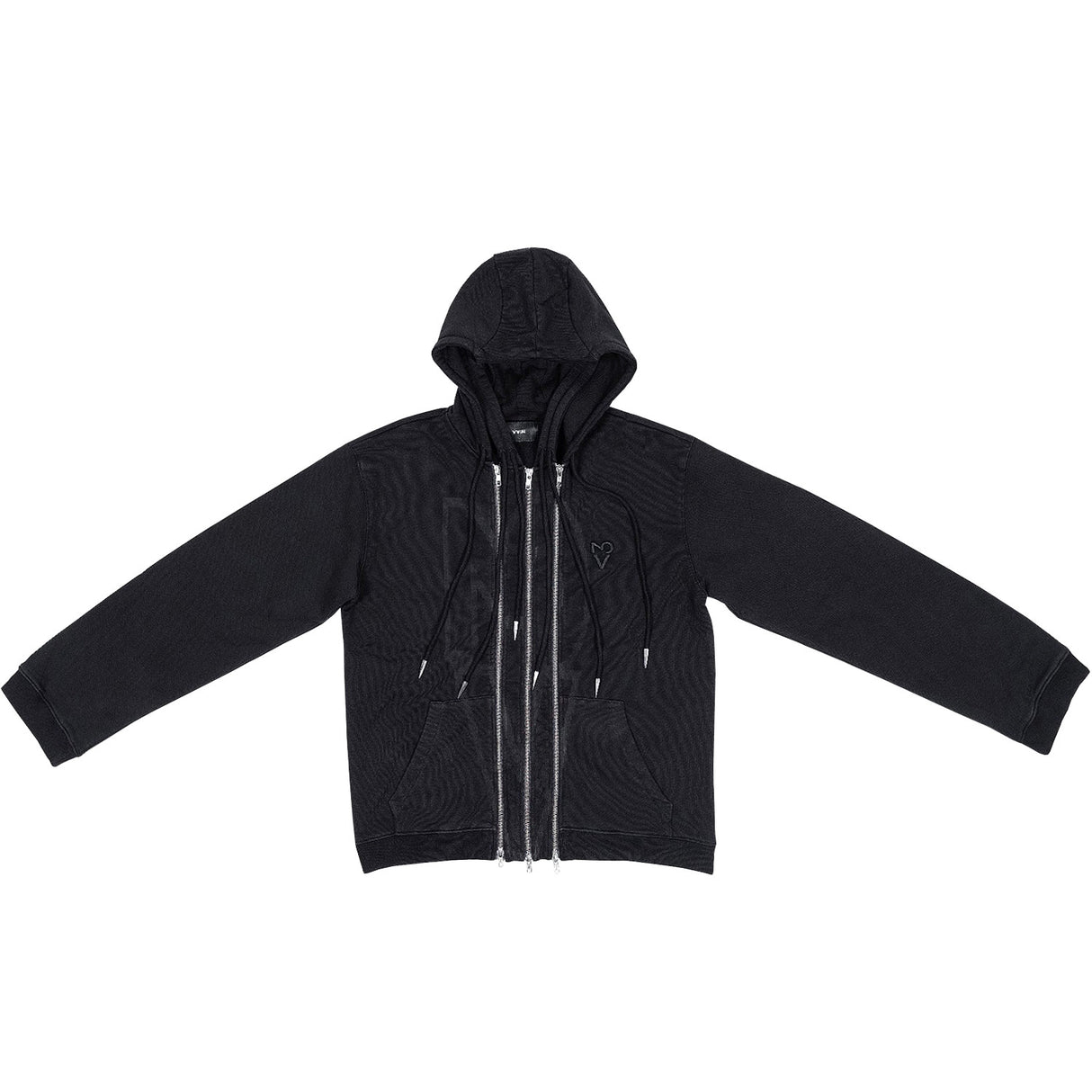 Vain THREE ZIP HOODIE, Black