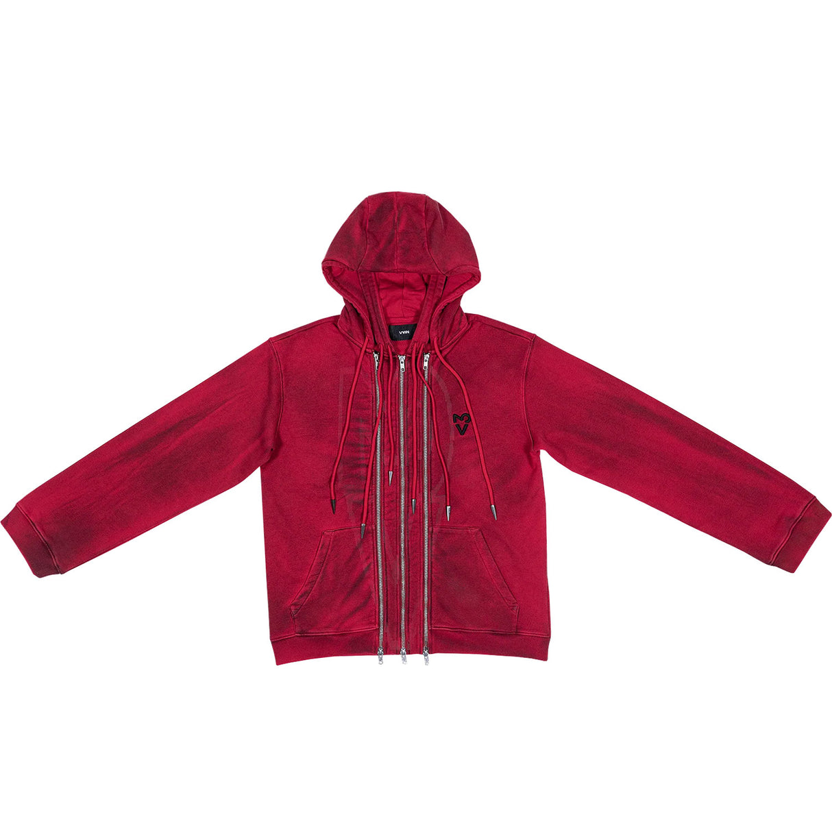 Vain THREE ZIP HOODIE, Bloody Red