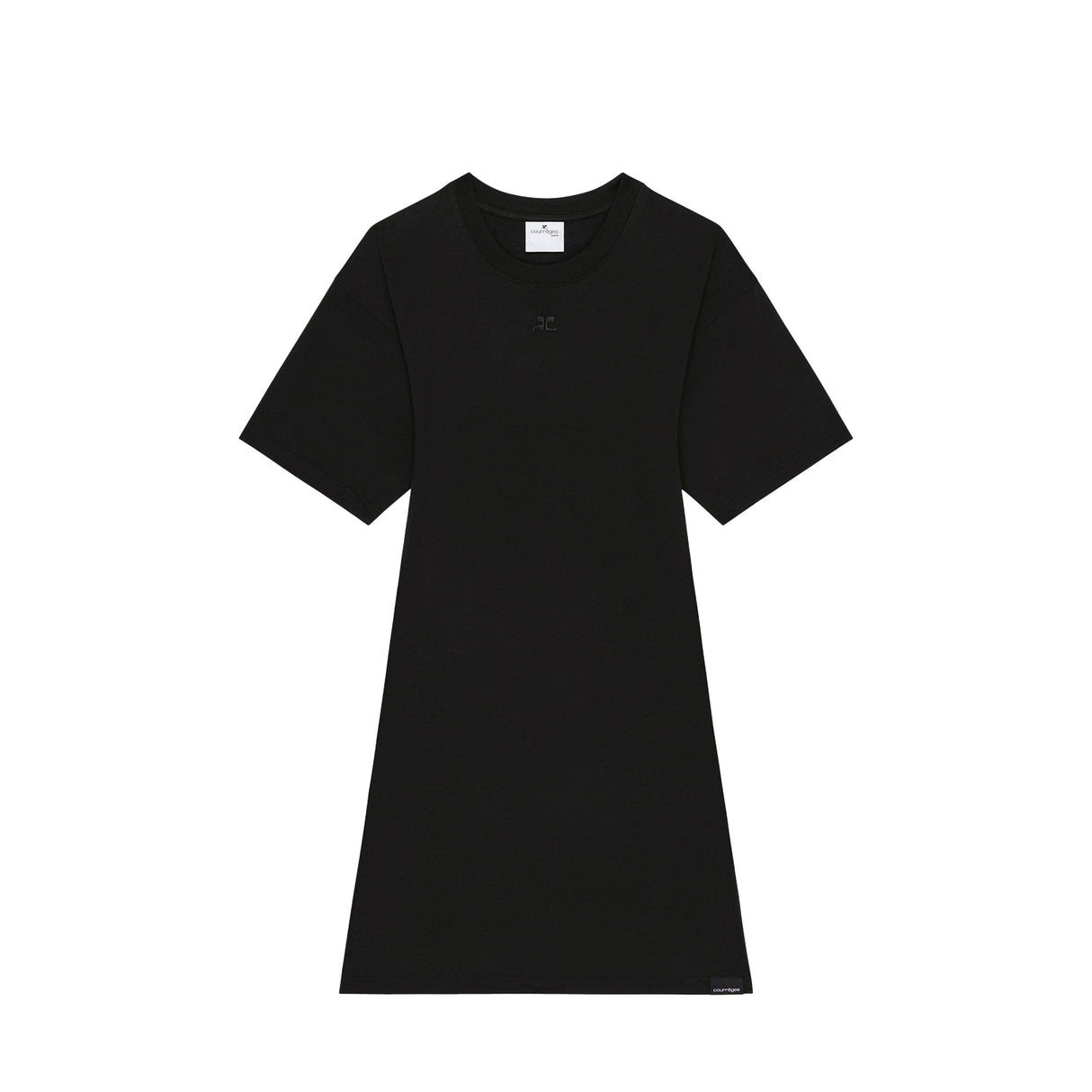 courrèges AC COTTON MINI DRESS, Black