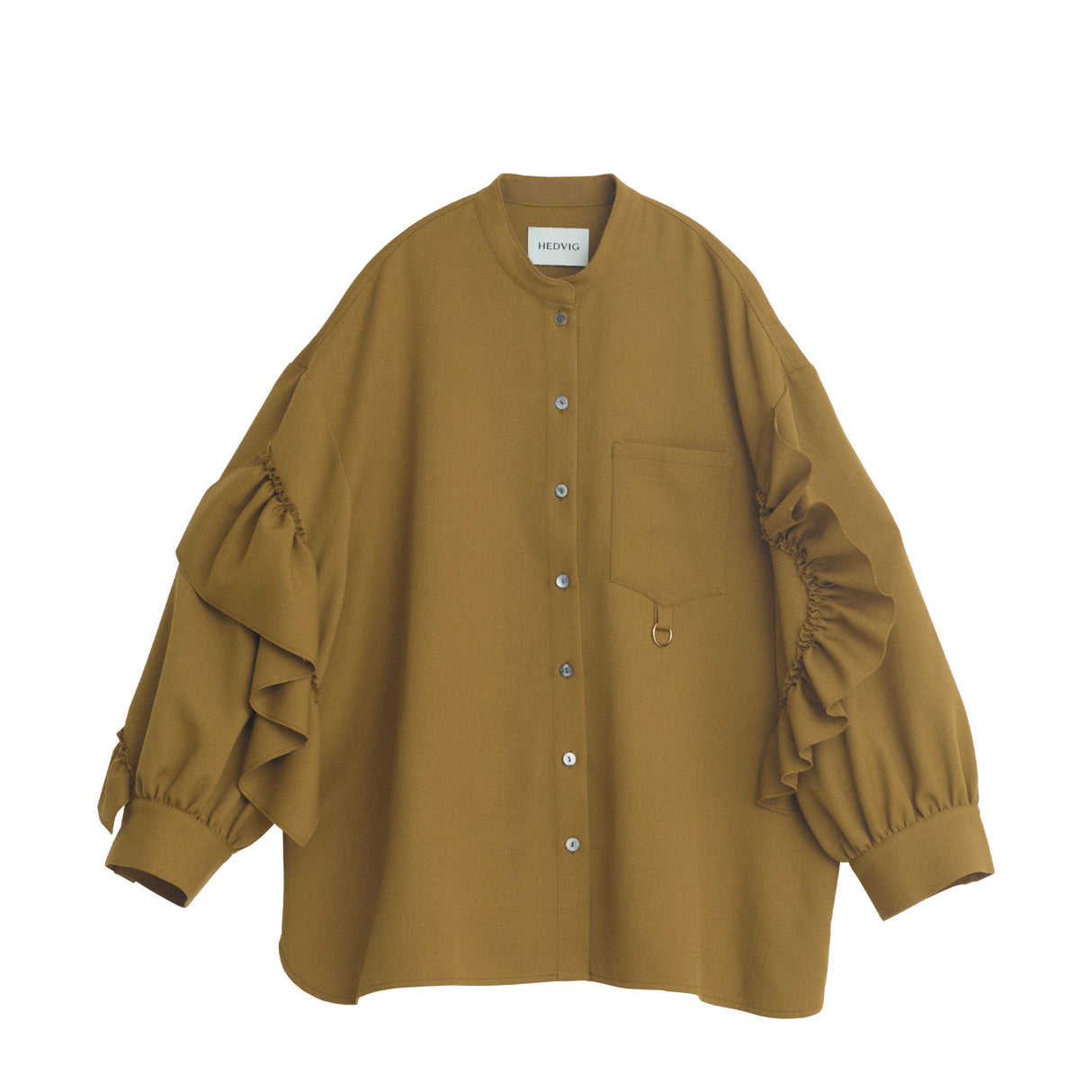 Hedvig PAINTERS PRUNED VOLUME MACARON BLOUSE, Olive