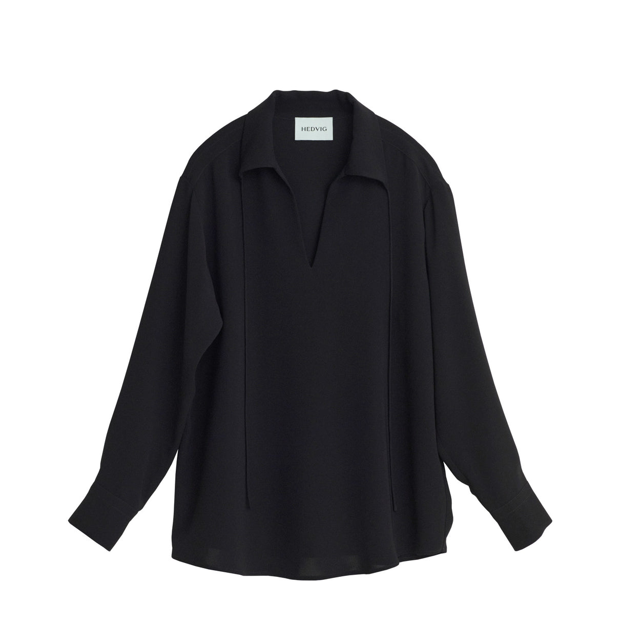 Hedvig STRING COLLAR SHIRT, Black