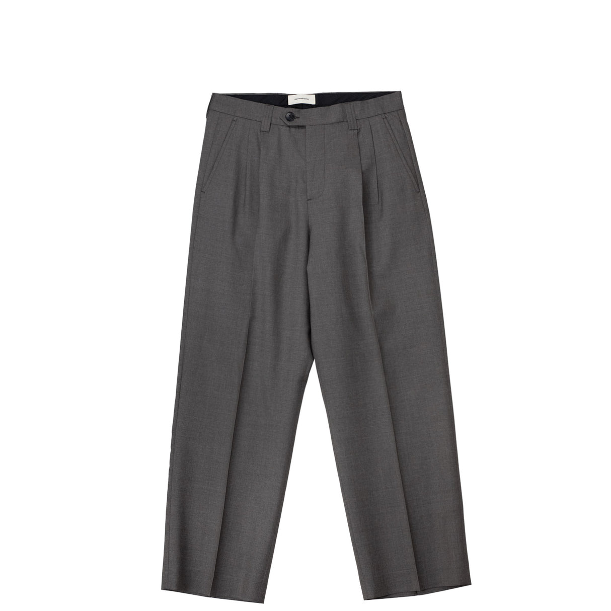 Grey trousers on a white background