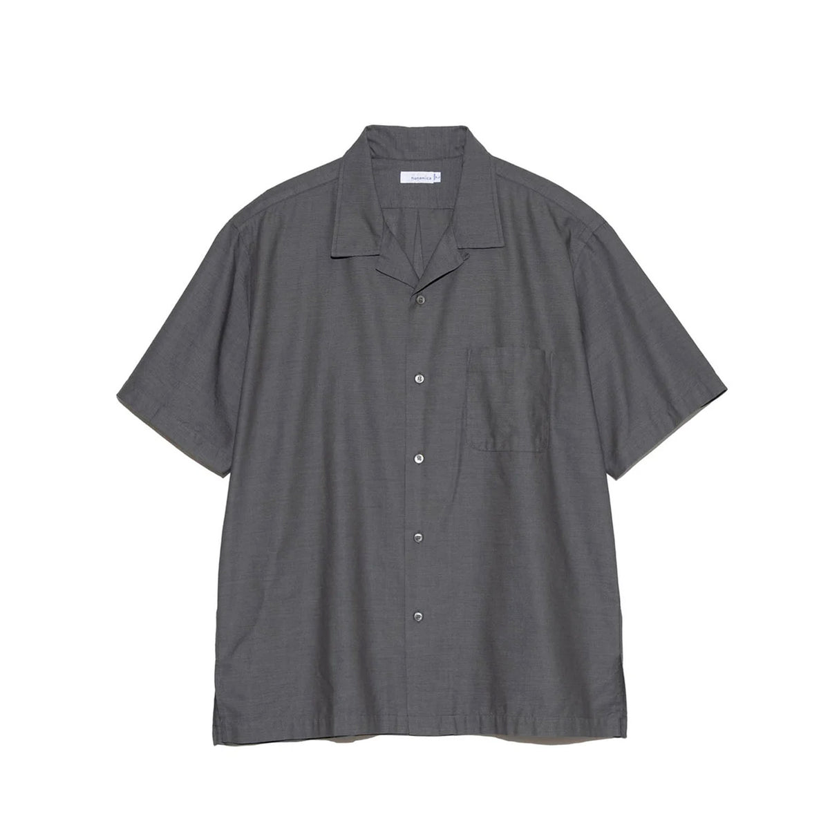 nanamica OPEN COLLAR PANAMA S/S SHIRT, Gray