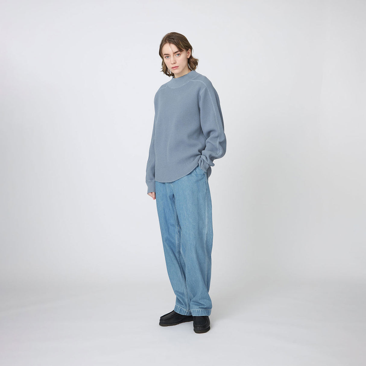 nanamica WIDE DENIM PANTS, Light Indigo