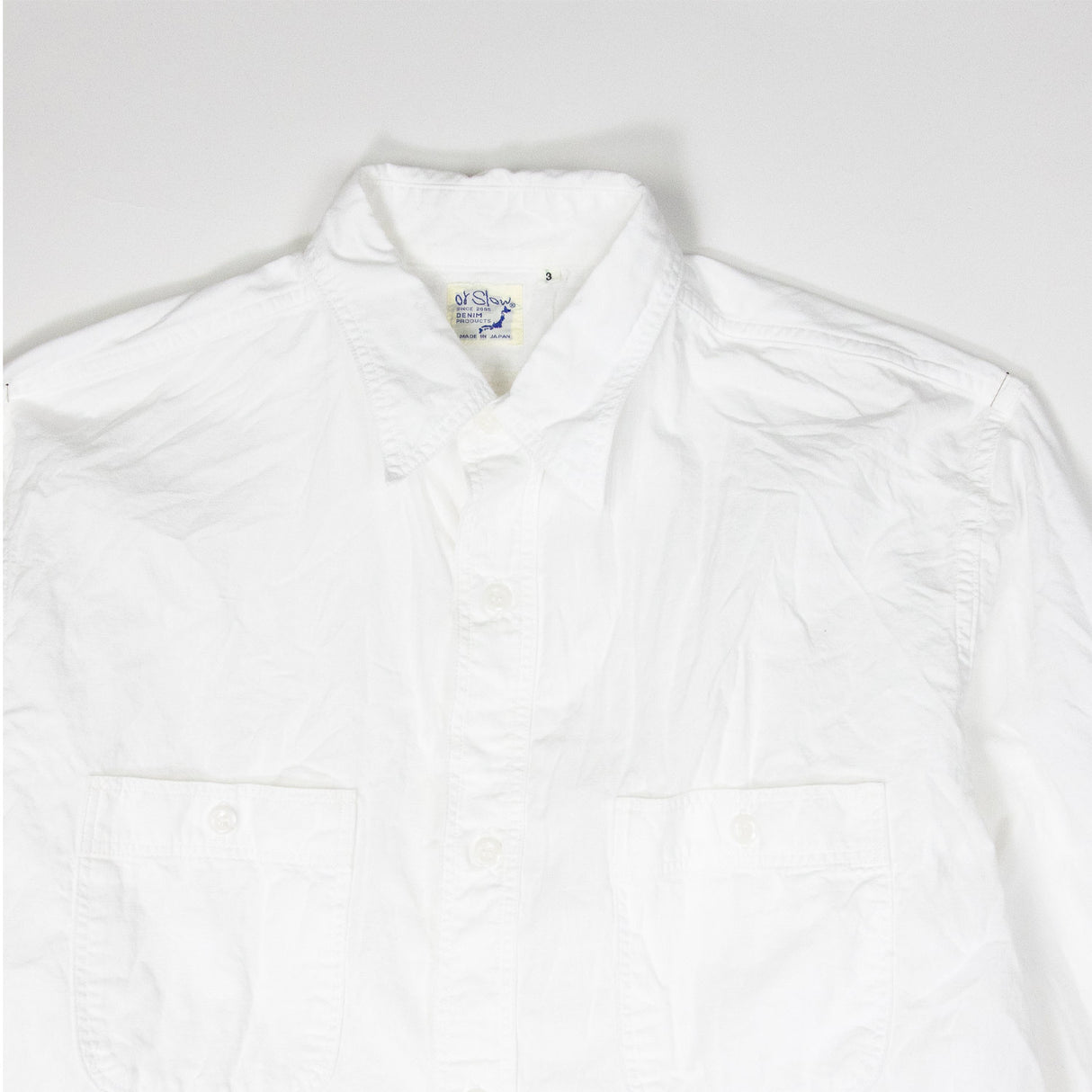 orSlow RELAX FIT CHAMBRAY WORK SHIRT, White