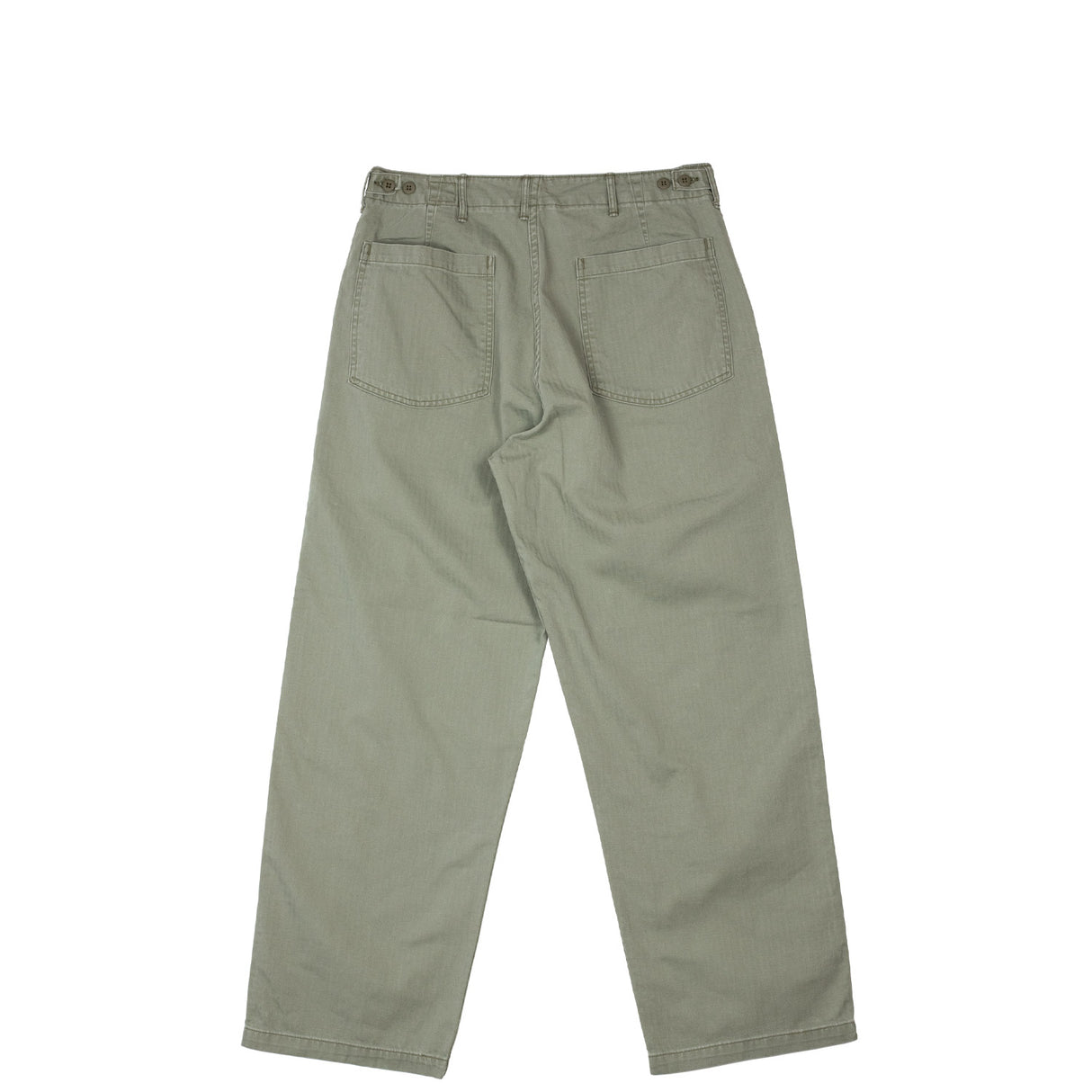 orSlow HERRINGBONE SUMMER FATIGUE PANTS, Green