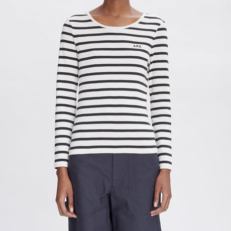 A.P.C. THELMA TOP, Ecru/Black - Image 2