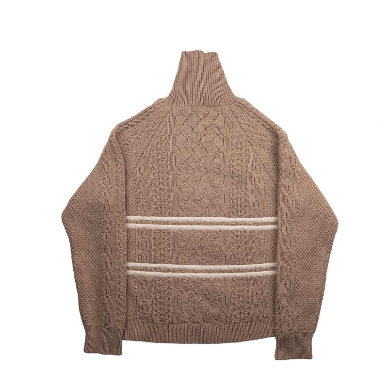 AALTO RECODED REVERSED CABLE TURTLENECK, Beige/Ecru