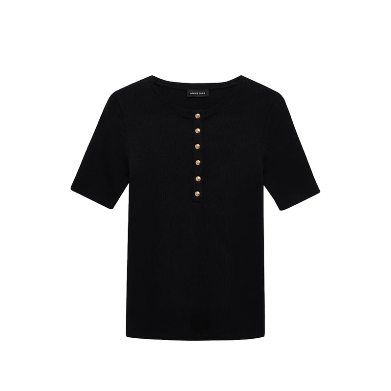 Anine Bing ALESSIA TEE, Black