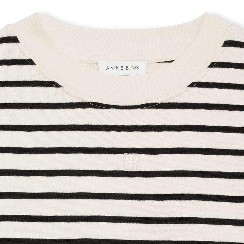 Anine Bing DEAN SWEATSHIRT, White/Black