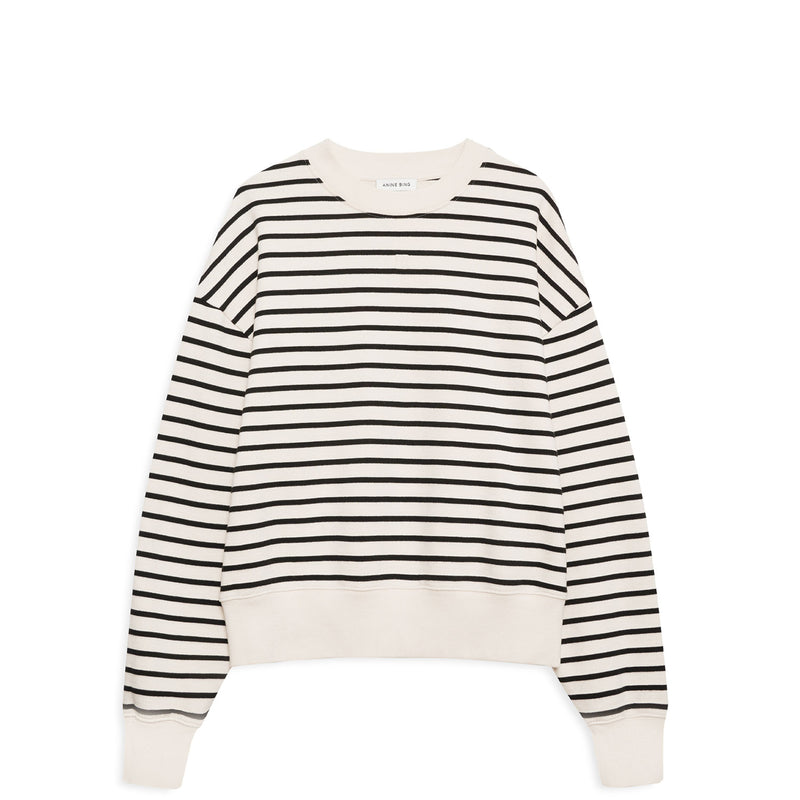 Anine Bing DEAN SWEATSHIRT, White/Black