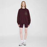 Anine Bing MILES OVERSIZED SWEATSHIRT LETTERMAN, Dark Burgundy