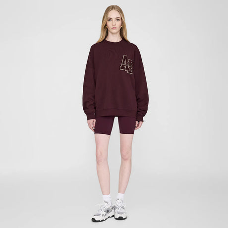 Anine Bing MILES OVERSIZED SWEATSHIRT LETTERMAN, Dark Burgundy