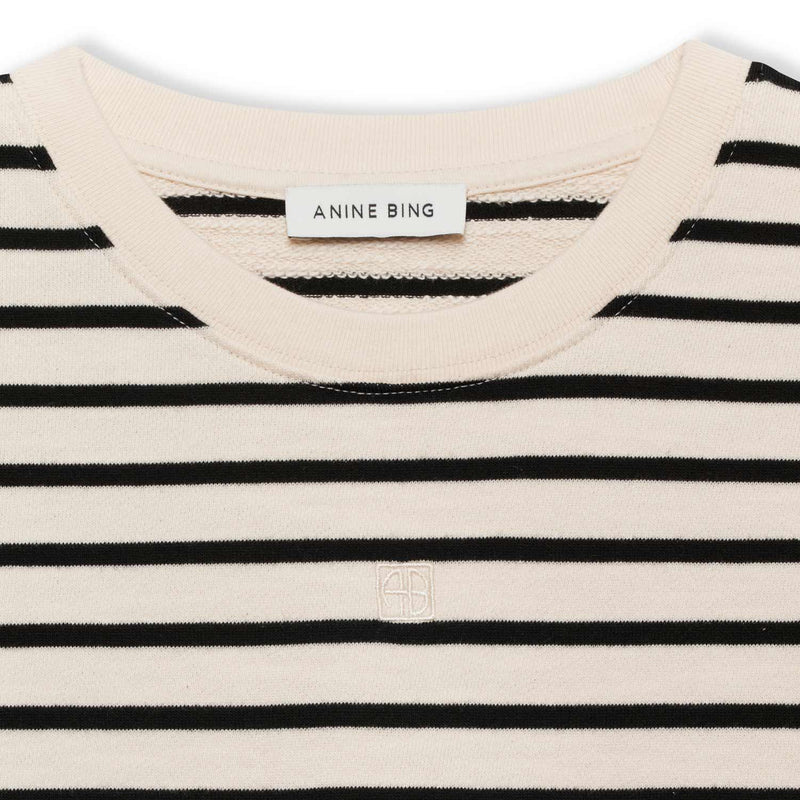 Anine Bing MYERS CROPPED T-SHIRT, White/Black