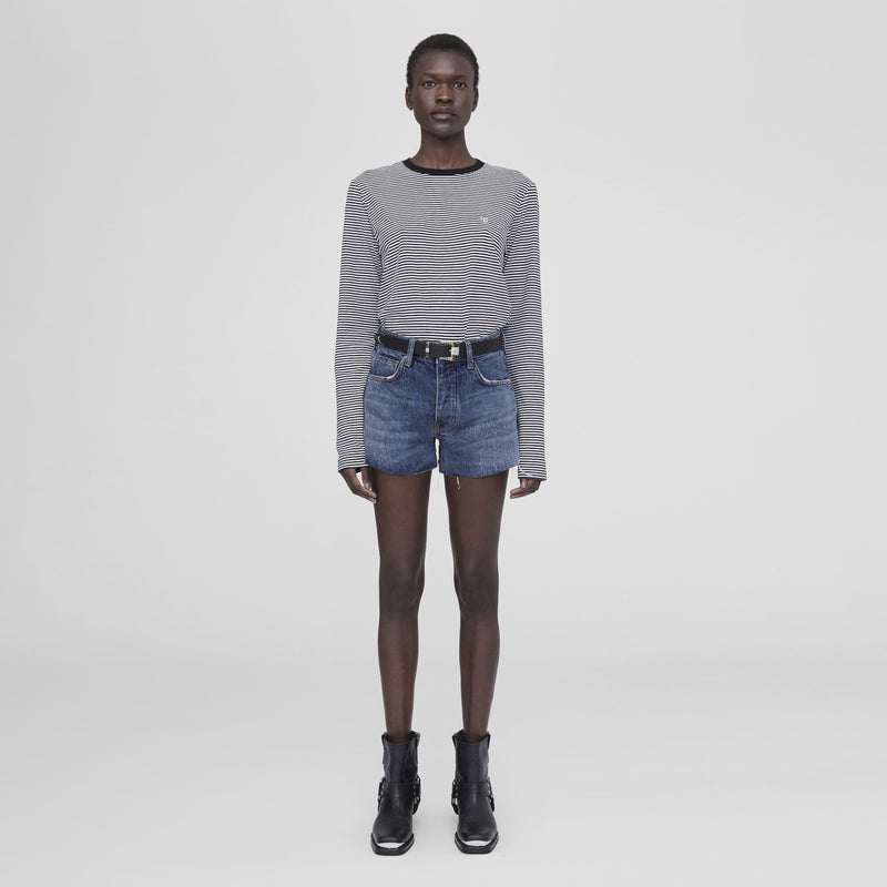 Anine Bing RYLAN TEE, White/Black