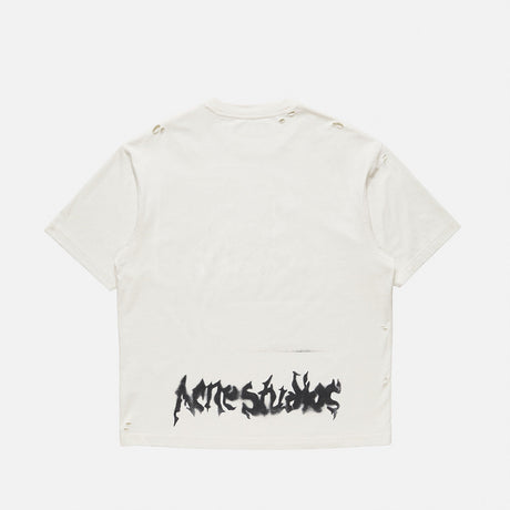 Acne Studios GOTHIC LOGO T-SHIRT, Dusty White