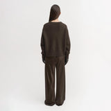 Almada Label CRU CREWNECK SWEATER, Chocolate