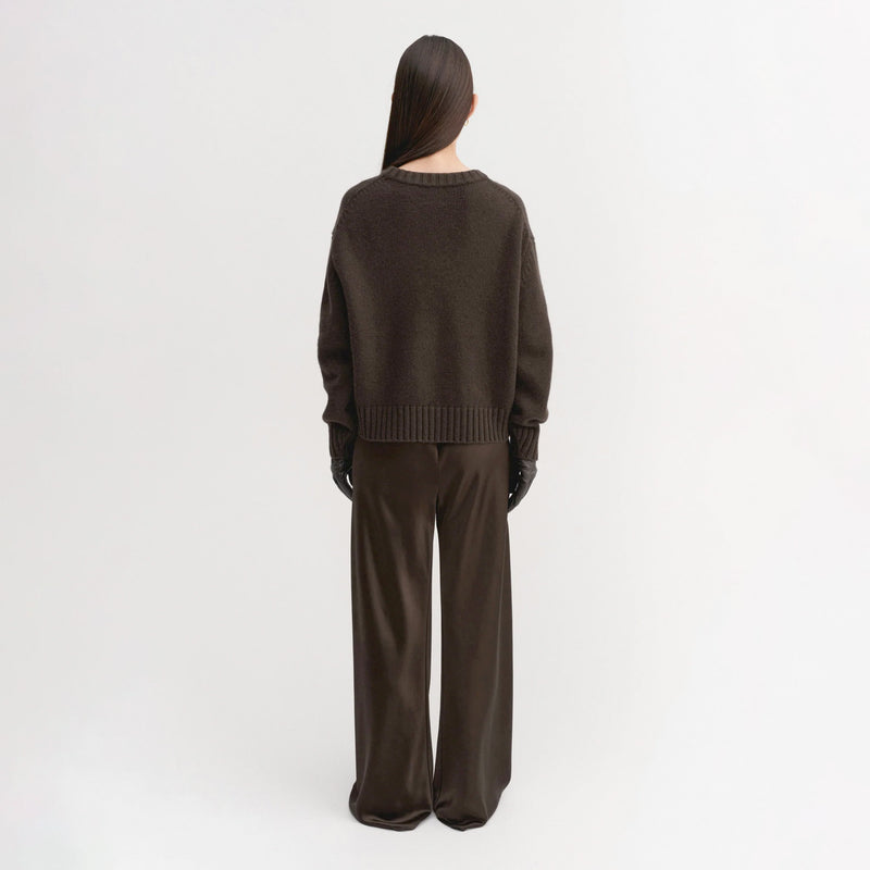 Almada Label CRU CREWNECK SWEATER, Chocolate