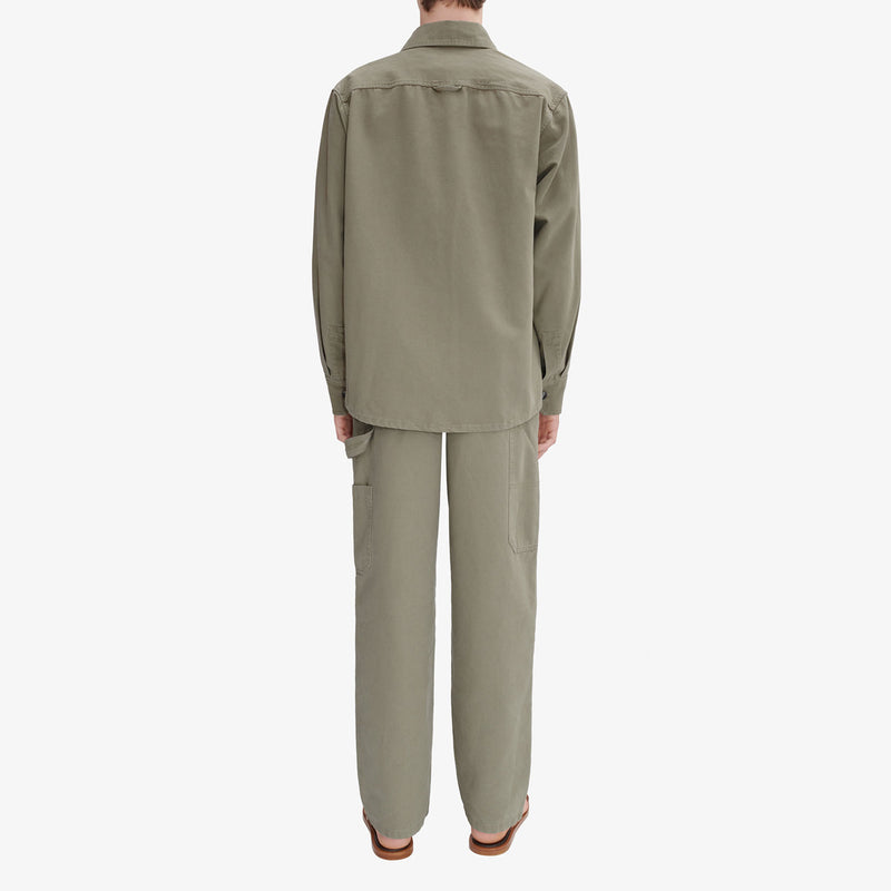 A.P.C. BASILE BRODEE OVERSHIRT, Grey Green