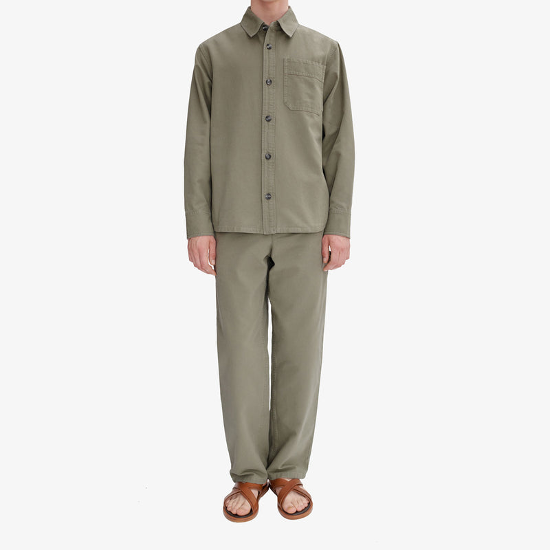 A.P.C. BASILE BRODEE OVERSHIRT, Grey Green