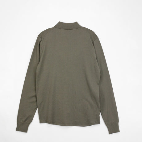 Auralee GIZA HIGH GAUGE KNIT SHIRT CARDIGAN, Olive Grey