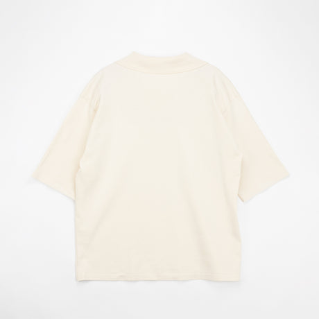 Auralee HIGH GAUGE TUSSAH SILK KNIT POLO, Ivory