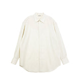 Auralee SUPER FINE WOOL STRIPE SHIRT, Ivory White Stripe
