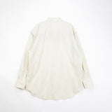 Auralee SUPER FINE WOOL STRIPE SHIRT, Ivory White Stripe