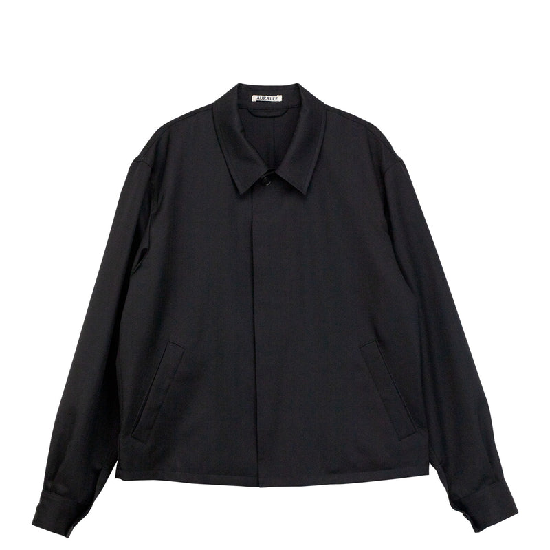 Auralee WOOL HERRINGBONE BLOUSON, Black
