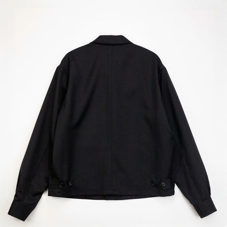 Auralee WOOL HERRINGBONE BLOUSON, Black