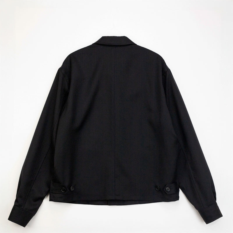 Auralee WOOL HERRINGBONE BLOUSON, Black