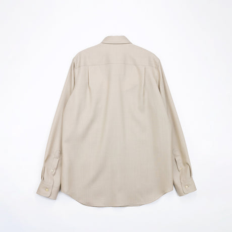 Auralee WOOL HERRINGBONE OVERSHIRT, Beige