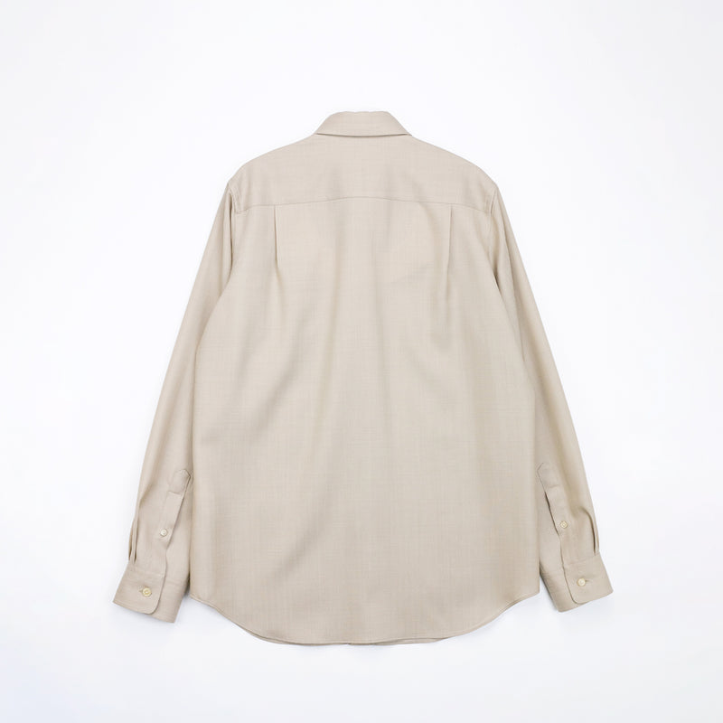 Auralee WOOL HERRINGBONE OVERSHIRT, Beige