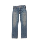 Blue jeans on a white background