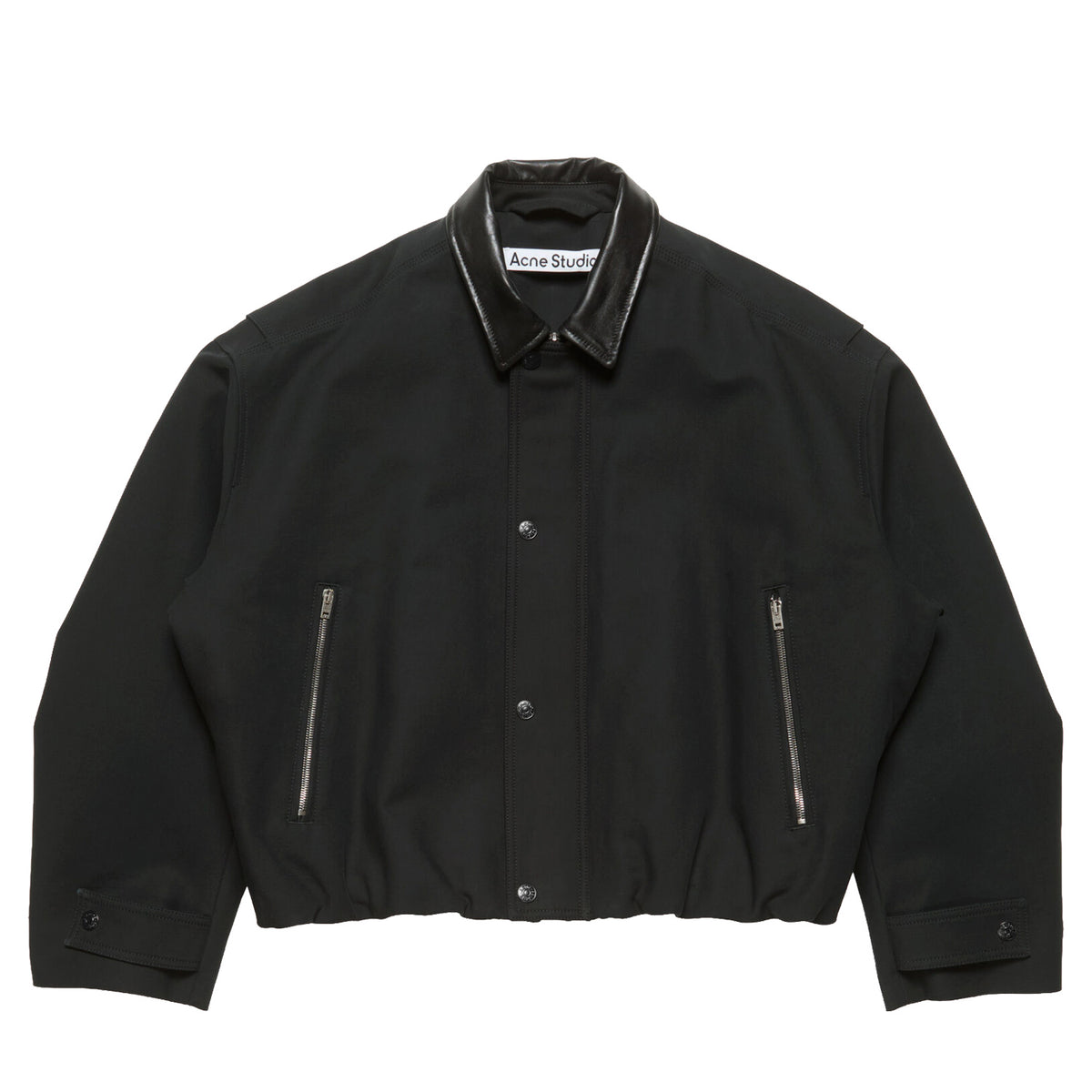 Acne Studios BOMBER WITH LEATHER COLLAR, Black