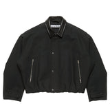 Acne Studios BOMBER WITH LEATHER COLLAR, Black