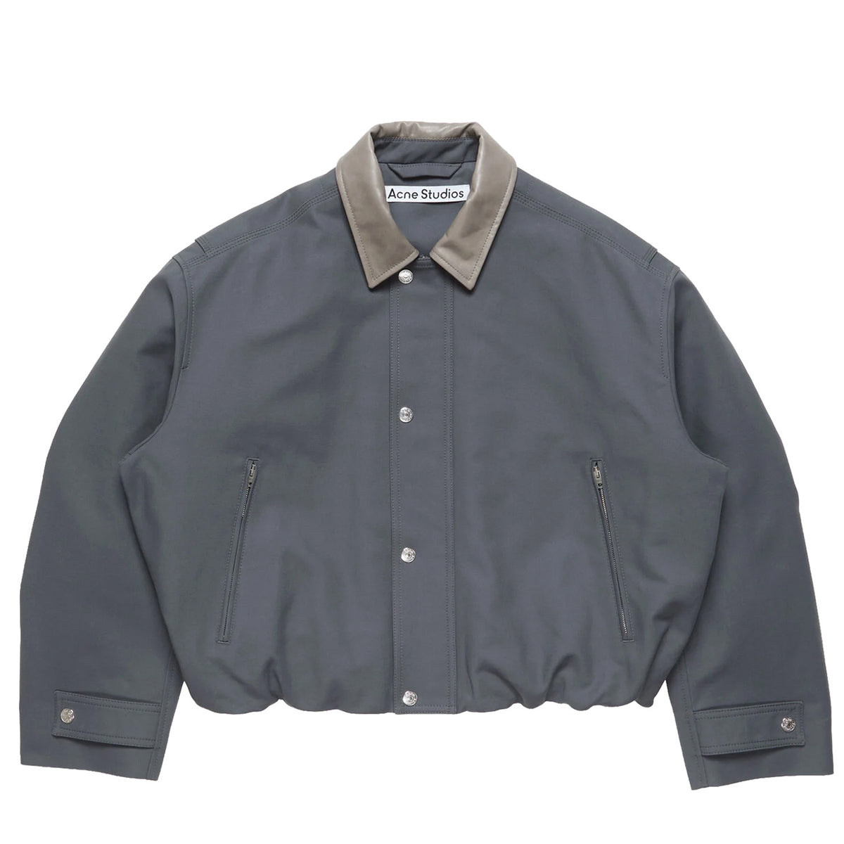 Acne Studios BOMBER WITH LEATHER COLLAR, Carbon Grey