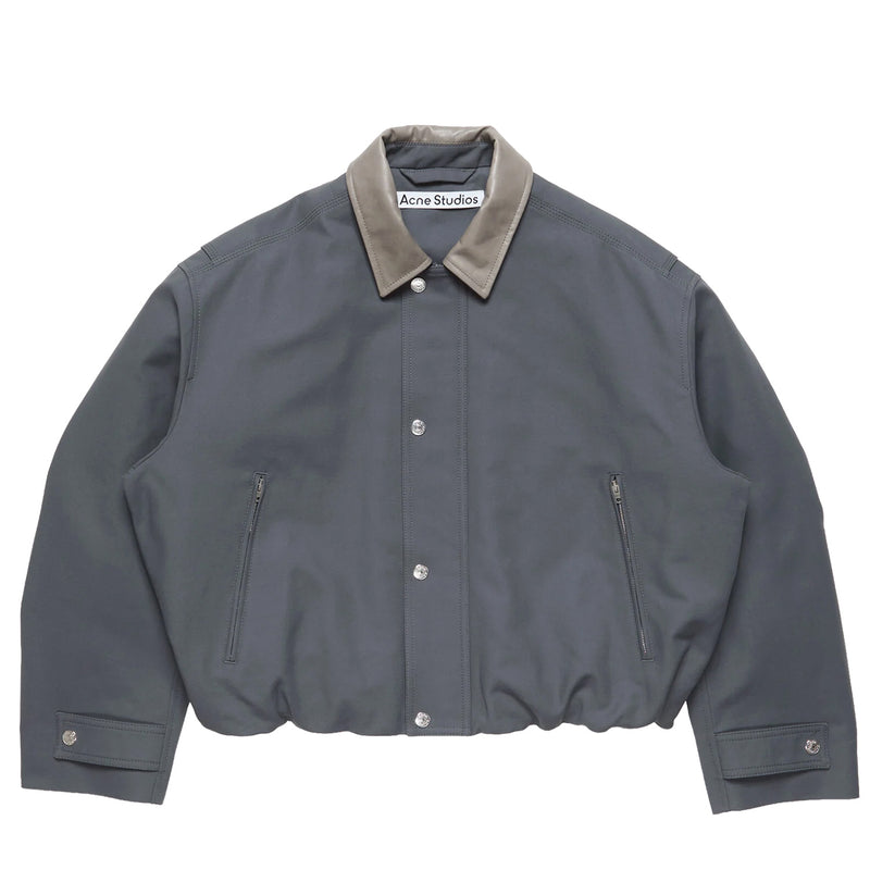 Acne Studios BOMBER WITH LEATHER COLLAR, Carbon Grey